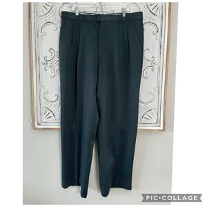 GIORGIO COSANI WOOL PLEATED STRAIGHT LEG DRESS PANTS